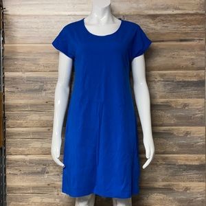 NWT Lands End Short Sleeve T-Shirt Dress Blue